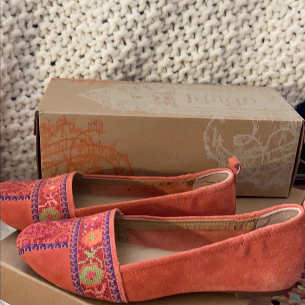 Latigo Suede Ballet Embroidered Flats